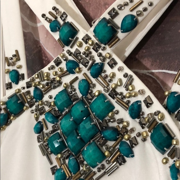 CACHÉ BEADED CROSS STRAP TOP - Picture 3 of 5